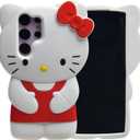 Cartoon Case for Samsung Galaxy S24 6.2", Fashion Cute 3D Cute Kitty Kawaii Soft Silicone Animal tective Gel Shockof Gel Back Cover for Kids Women Girls Boys (Kitty-3, S24 6.2")