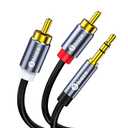 3.5mm to RCA Audio Cable, 9.8FT RCA Male to 3.5mm Male Audio Adapter for Smartphones, MP3, Tablets, Speakers, HDTV