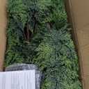 Outdoor Artificial Topiary Cedar Tree Real Touch Faux Pine Evergreen Shrub Plant UV Resistant Greenery Tree with Pot Realistic Cypress Front Porch Decor (5FT-2Pack)