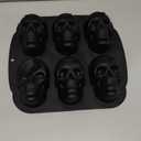 Skull Cake Pan Silicone Mold, 6 Cavities Pirate Skull 3D Silicone Mold Baking Pan,Black Easy to Use