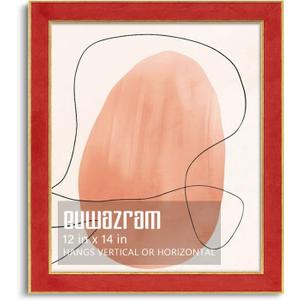 Suede 12x14 Frame - Single Frame, Elegant Red 12 x 14 Poster Frame, 12x14 Picture Frame for Artwork, Puzzles, Photos, and Movie Posters