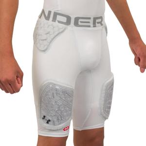 UNDER ARMOUR Gameday Pro 5-Pad Football Girdle Pant, Comfortable Compression & Protection for Practice & Game Day, Youth Boy's (Large, White)