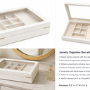CHOSIN Black Walnut Wooden Jewelry Box for Women 2 Layer Jewelry Organizer with Removable Tray for Watches Rings Earrings Necklace Bracelets Storage Mothers Day Gifts for Mom