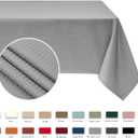 maxmill Tablecloth Weaved Texture Stain Resistant Waterproof, Wrinkle Resistant Washable Table Cloth, Fabric Table Cover for Dining Room, Indoor Outdoor Use, Rectangle 60 x 120 Inch, Light Grey