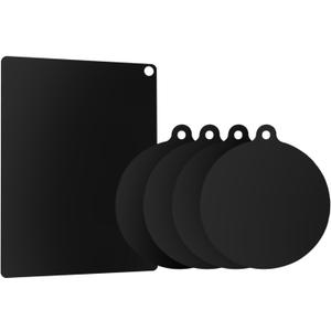 5-Piece Heat-Resistant Silicone Fiberglass Induction Cooktop Mat Set, Non-Slip Stove Protector Cover for Kitchen Countertops, Round & Rectangular (Black, 0.7mm Thick)