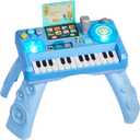 VEVOR Baby DJ Playset for Toddlers 1-3, Educational Musical Table Toys with 133 Sound Sources, Recording and LED DJ Turntable, Baby Activity Table for Birthday, Gift for Kids Aged 6+ Months