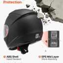VEVOR Full Face Motorcycle Helmet DOT Approved, Dual Visor & Interchangeable Lens, Smart Street ABS Helmet Comfortable Motocross Helmet, Fit for Youth & Adults, XX-Large (Black, XXL)