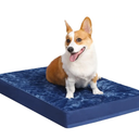 KSIIA Orthopedic Dog Crate Bed Waterproof Dog beds for Small Dogs Deluxe Plush Washable Pet Mat with Egg Crate Foam & Removable Cover, 23 x 17 Inch, Blue