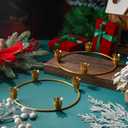 Thyle 12 Pcs Metal Christmas Advent Wreath Rings Bulk Gold Advent Wreath Candle Holder Xmas DIY Taper Candle Rings Table Candelabra Holder for Church Supply Home Table Centerpiece Festival Decoration
