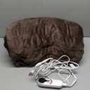 Electric Heated Blanket Queen Size 84"x90", Soft Flannel with Dual Controllers & Overheat Protection, 9 Adjustable Heat Settings & 10-Hour Auto-Off Timer, Fast Heating for Winter Comfort, Dark Brown