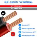 Linkstyle 2PCS 2FT 10AWG SAE Power Socket Sidewall Port to O Ring Quick Connector, SAE Extension Cord Cable for Solar Generator Battery Charger with 12PCS Fuse (10A 15A 20A 25A 30A)