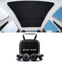 BASENOR Tesla Model Y Glass Roof Sunshade with Storage Bag and Tesla Pucks, Jack Lift Pad Adapter Tool with TPE Material Storage Case