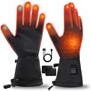 Heated Gloves, 7.4V Battery 22.2WH Rechargeable Heated Winter Ski Gloves for Men Women, Touchscreen,Waterproof for Fishing Driving Cycling Skiing Camping Typing Hiking