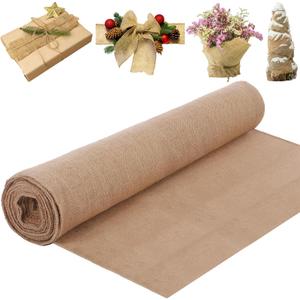 Tranqun 60" x150 Feet Burlap Cloth Fabric Roll Gardening Burlap Roll Long Tree Wrap Rolls Multipurpose Jute Fiber Material for Gardening Outdoor Trees Weddings Party Decor