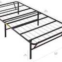Amazon Basics Foldable Metal Platform Bed Frame with Tool-Free Setup, 14 Inches High, Storage Space, Sturdy Steel Frame, No Box Spring Needed, Twin XL, Black