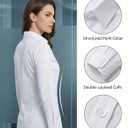 Beninos Womens Dress Shirts Long Sleeve Button Down Shirt Work Wear (White, M)