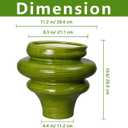 Ceramic Pot for Plants 11 Inch - Plant Pot for Indoor Outdoor, Decorative Bonsai Planter with Drainage Hole, Flower Pots for Office, Gift for Men Women, Green, 11.2 x 10.6 Inch