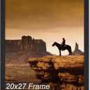 A PLUS MAX 20x27 Frame, Black Engineered Wood Picture Frame for 20 x 27 Inch Puzzle Poster Photo, Light Weight 20 by 27 Poster Frame with Wood-grain for Wall - 1 Pack/Black/20 x27