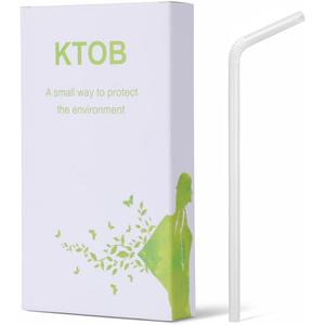 100 Count 100% Plant-Based Compostable PLA Straws - Plasticless Biodegradable Flexible Drinking Straws- A Fantastic Eco Friendly Alternative to Plastic Straw (8.25" 100, White)