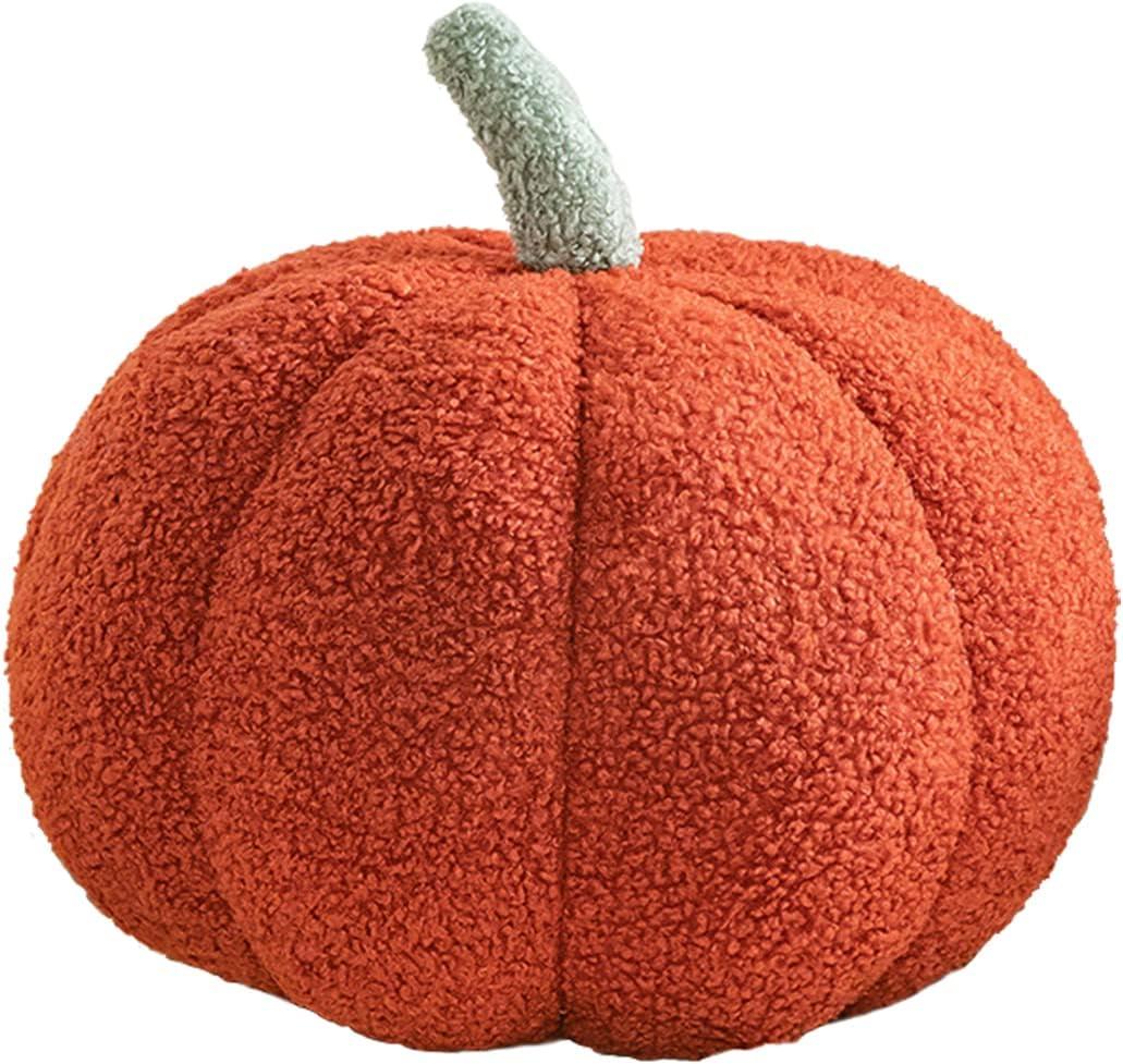 Maxpetus 3D Simulated Pumpkin Pillow Plush Pillow Sofa Cushion (11inch, Red)