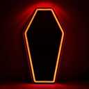 Kavaas Neon Coffin Mirror 16.9" x 9.6", Gothic LED Light Mirror Sign for Gothic Room Decor, Living Room, Bedroom, Bar  Best Gifts for Goth Lovers, Halloween Neon Signs Wall Art, Christmas