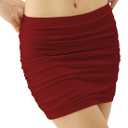 Women's Bodycon Mini Skirt Ruched Mesh Stretch Sexy Skirts (M)