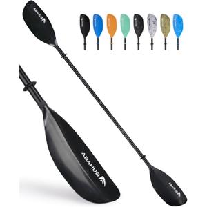 Abahub Adjustable Kayak Paddle 210-230 cm/ 230-250 cm Floating Kayaking Oars Boating Oars Canoeing Oars Black, 82.6''- 90.5''