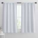 RYB HOME 54 inch Curtains for Living Room, Rod Pocket Thermal Insulated Small Window Drapes Room Darkening Shades for Bedroom Studio Dorm, W 42 x L 54 inch, Set of 2 Panels, Greyish White