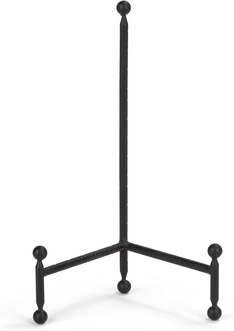 TRIPAR Modern Tripod Easel Display, Black Finish - Lightweight & Durable Design - Perfect for Displaying Decorative Pictures, Artwork, Plates, Tiles, & More (12 Inch)