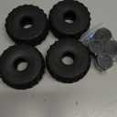 4Pcs Plastic Wheels Rims Hub and Soft Rubber Tires 80mm Upgrade Parts for Axial 1/24 SCX24 1/18 Tra-xxas TRX4-MT RC Crawler Car