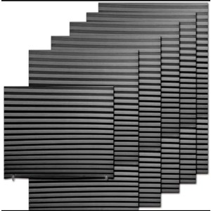 FabuBlinds 6-Pack Temporary Blackout Pleated Shades for Windows, Fabric Pleated Blinds with Adhesive, No Tools No Drilling Free Cut Size Room Darkening Shades (Light Filtering - Black 35x71inch)
