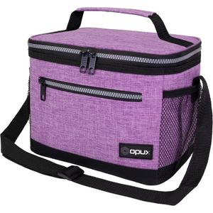 opux Insulated Lunch Box Men Women, Lunch Bag for Work School, Leakproof Soft Cooler Tote Adult, Large Lunch Pail Kids Boys Girls, Picnic Beach Food Bag with Shoulder Strap, Purple (Medium - 8L)