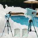 LANGXUN 600W Foam Machine with Tripod Stand, Portable Party Foam Cannon Maker, Blue, Includes 2 Packs Foam Powder for Pool, Backyard, Outdoor Events, Birthdays, Summer Camp (Blue)
