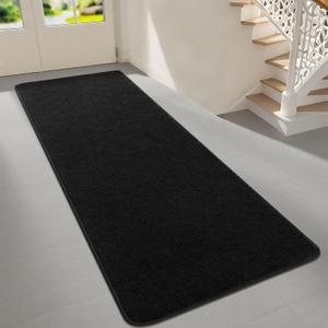 Woottpe 6x9 Feet Black Area Rugs for Bedroom, Indoor Washable Memory Foam Rug for Living Room, Modern Aesthetic Minimalist Non-Slip Carpets for Kids Boys Girls Adults Dorm Home Decor