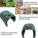 Reptile Rock Hide Cave Large Terrarium Habitat Decor Rock Turtle Hide Tortoise Aquarium Hideout for Lizards Snake Amphibians Fish