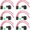 Newdeli Waterproof Inline Fuse Holder 12V with Cover 6 Pack - Automotive/Marine/Vehicle Weatherproof ATO/ATC Blade Fuse Holder 12AWG 30A Protecting Circuits and Electrical Equipment