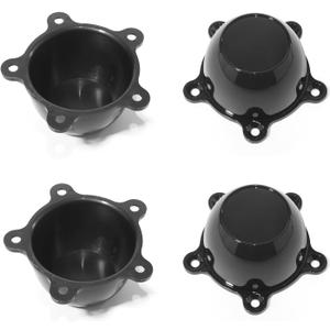 5 Dog Ear 1.96" Spacing Wheel Rim Center Caps Glossy Black Wheel Center Cap W/Screws, Pack of 4