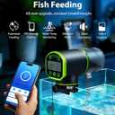 WiFi Automatic Fish Feeder for Aquarium: App-Controlled Auto Feeders for Tank Turtle Pond Betta with Water Temperature Monitoring & Alarm, Timed Auto-Feeding for Flake Pellet Vacation Weekend
