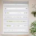 MYshade Roller Shades Zebra Blinds for Windows Cordless Day and Night Light Filtering Dual Layer Roller Blinds 35" x 72" Linen Style