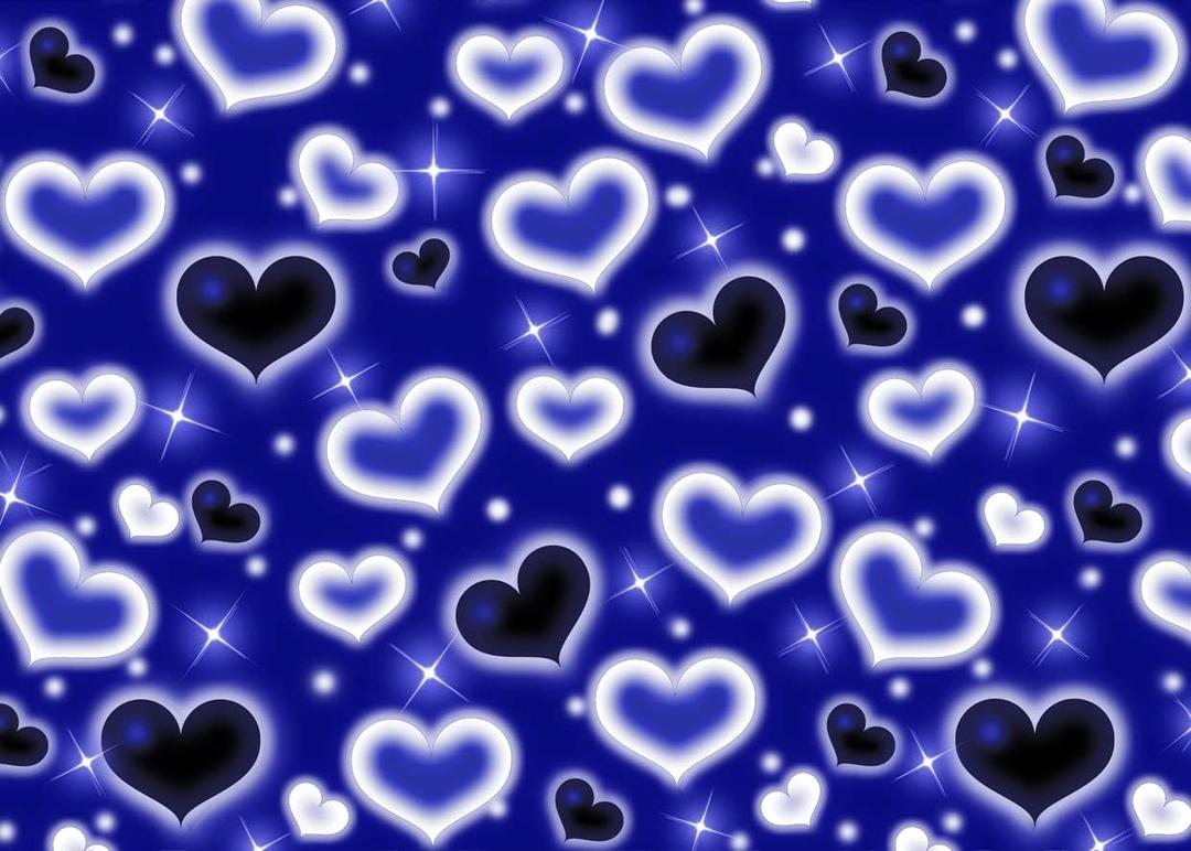 LYCGS 7x5ft Blue Heart Backdrop 90s Backdrops for Photoshoot Valentines Decor Banner Birthday Props X-89