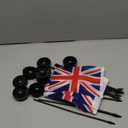 12 Pcs United Kingdom Desk Flags Set, British Small Mini Table Office Mini Desktop Flag With Black Flagpole and Black Base For Home Office Decoration,138Inches