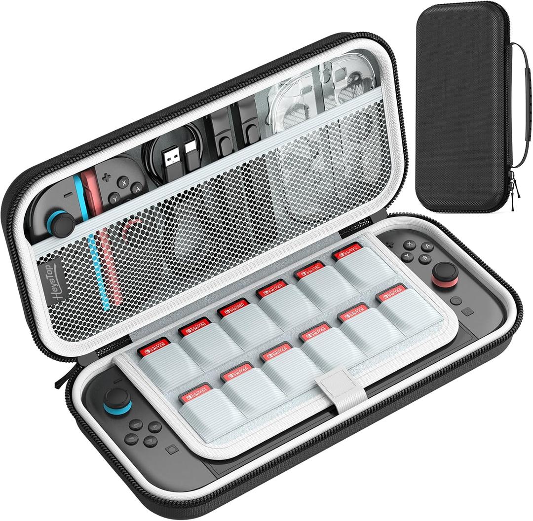 HEYSTOP Carrying Case for Nintendo Switch 2 2025, Portable Switch Travel Bag with More Space, Protective Case Compatible with Nintendo Switch 2 Accessories, black