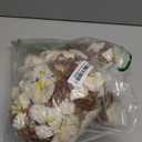 Ivydale 2 PCS Artificial Fall Hanging Flowers Fake Petunias Outdoor, Silk Faux Morning Glory Flowers with Eucalyptus Leaves,UV Resistant Realistic Mums Plants Vines for Home Garden Decor (White)