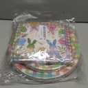 96 Pieces Easter Tableware Set Bunny Egg Disposable Plates, Napkins, and Forks with Happy Easter and Spring Designs for Holiday Dinners, Parties, and Spring Celebrations Serves 24