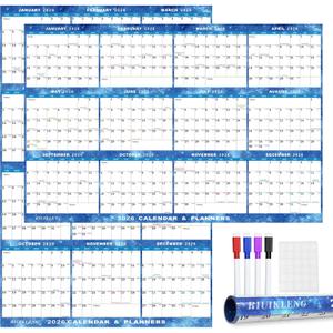 32" x 48" 2026 Wall Calendar Erasable Starry Sky, Wet & Dry Erase Large Laminated Annual Yearly Planner - 12 Month Horizontal/Vertical Calendar January to December for Easy Planning, Organizing