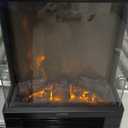 Electric Fireplace Stove Heater - Freestanding Fireplace Heater for Indoor Use with Realistic 3D Flame, Adjustable Thermostat & Remote, Quiet, Timer for Living Room and Bedroom (Matte Black)