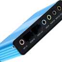 USB 2.0 External Sound Card 6 Channel 5.1 Surround Adapter Audio S/PDIF for PC -Blue