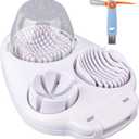3-in-1 Egg Slicer with Cleaning Brush, 3 Slice Modes Egg Cutter Stainless Steel Dicer Multipurpose Kitchen Chopper Utensil for Hard Boiled Eggs Strawberry Tomato Butter Mushroom