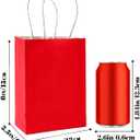 Bakepacker 100 Pcs Red Mini Paper Gift Bags with Handles 6"x4.5"x2.5" Party Favor Bags Multiple Uses (Mini size)