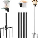 ERYTLLY Bird House Pole Mount Kit 80 Inch - Adjustable Hummingbird Bird Feeder Post Support Rod Universal Stand Set with 5 Prongs for Outdoor, Yard, Garden Decor, Black